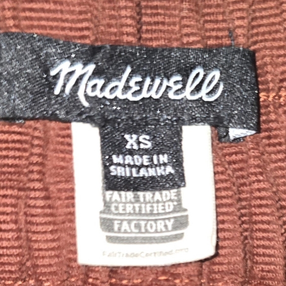 Madewell Corduroy Paperbag Button-Front Mini Skirt Size XS Burnt Orange - Picture 5 of 5